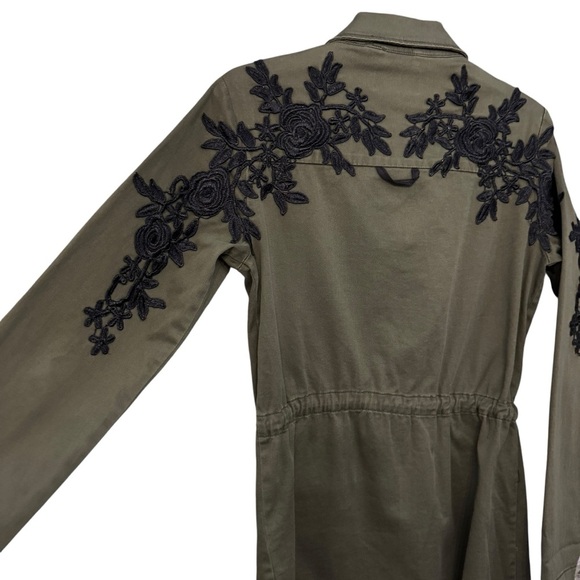 Kersh Army Green Embroidered Utility Jacket XS Military Style - Picture 3 of 11